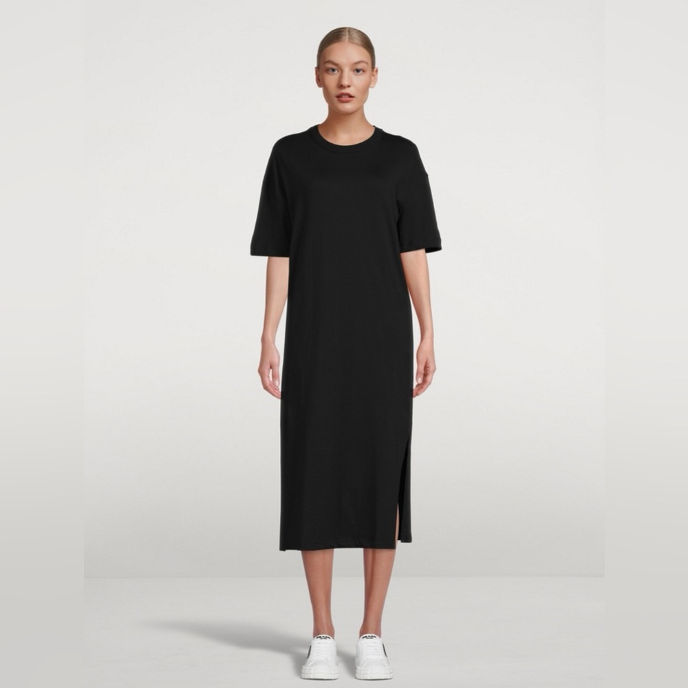 100% eco cotton midi length black - S